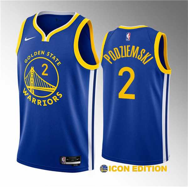 Mens Golden State Warriors #2 Brandin Podziemski Royal 2023 Draft Icon Edition Swingman Stitched Basketball Jersey Dzhi->golden state warriors->NBA Jersey